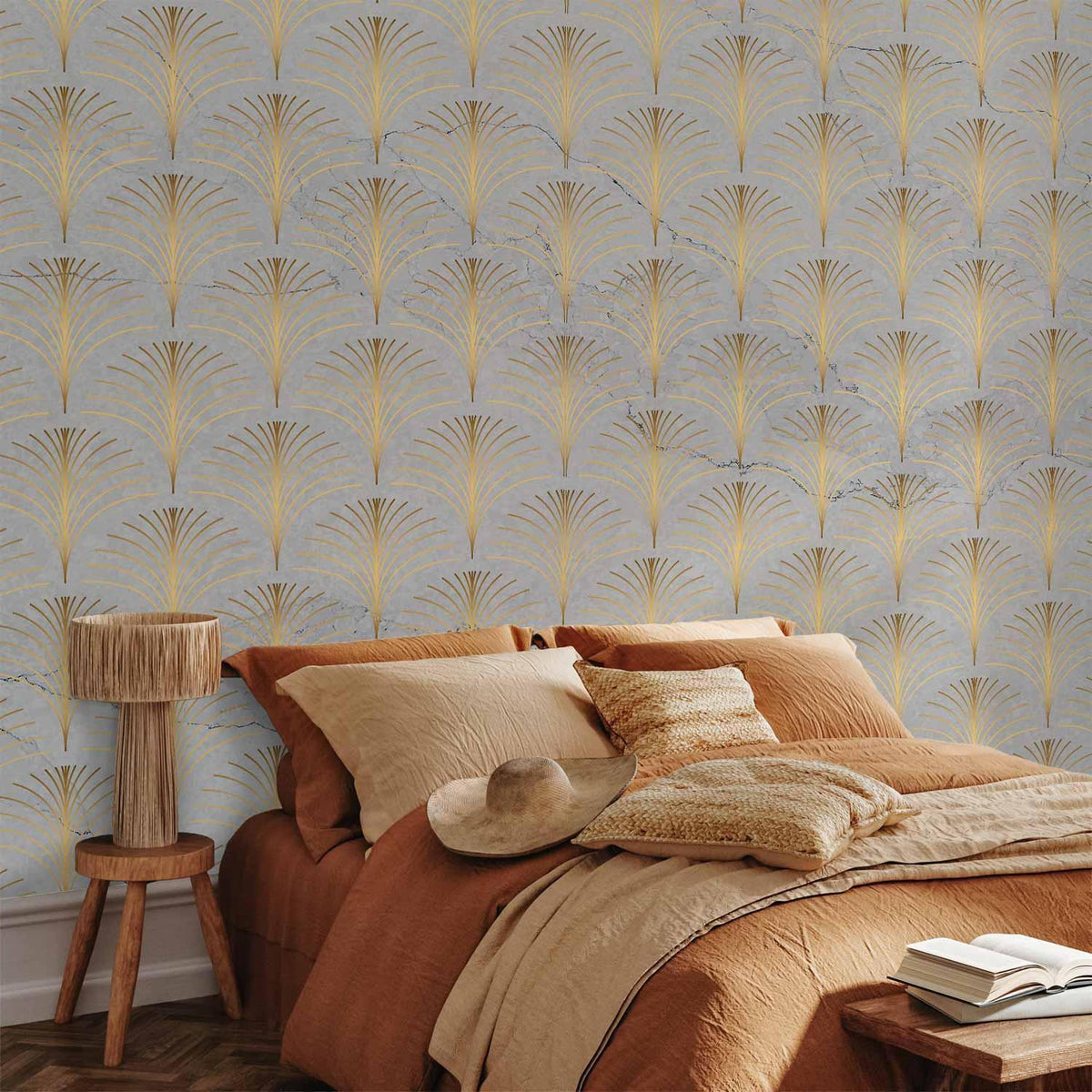 Fototapete - Linear Pattern With Gold