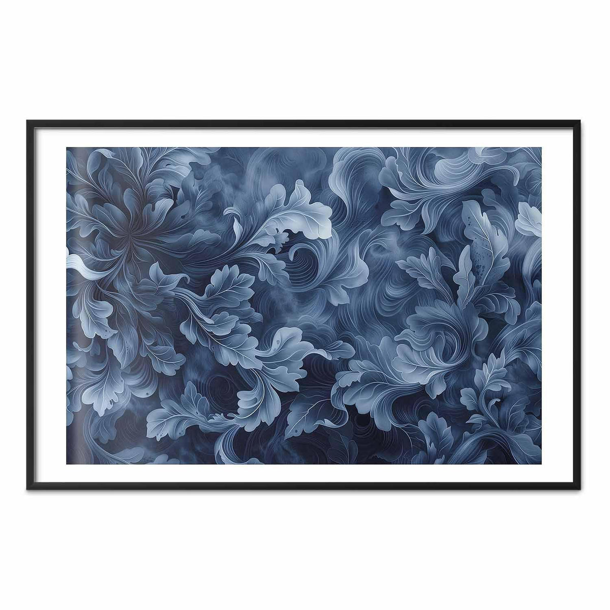 Poster - Dense, Dark Blue Abstract Ornaments