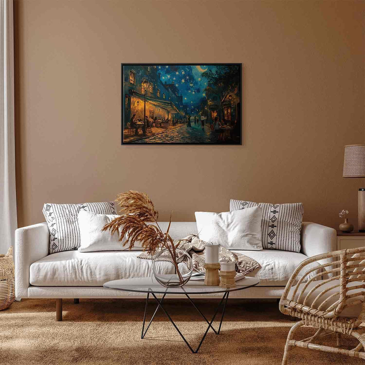 Leinwandbild - Paris street – a painting inspired by Vincent van Gogh's style