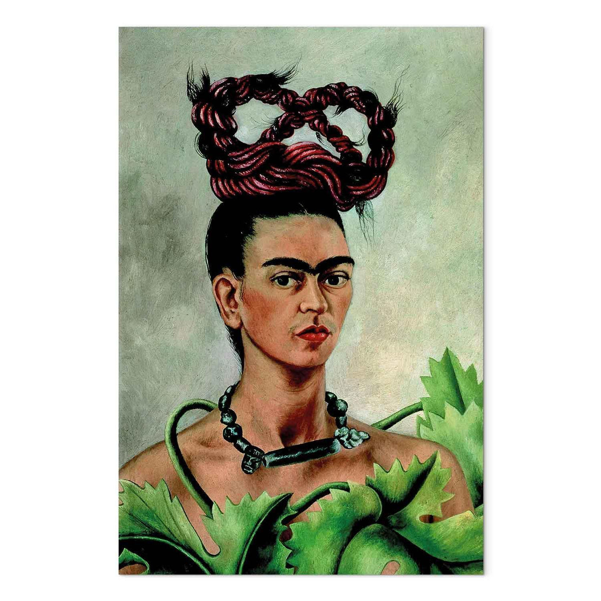 Leinwandbild - Frida Kahlo – Self-Portrait with Braid