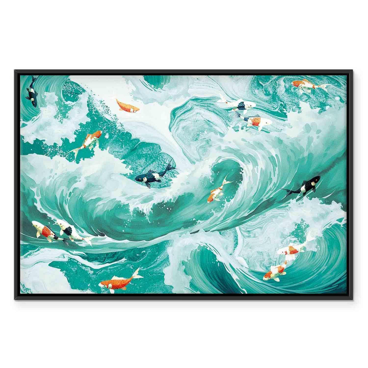 Leinwandbild - Fish and waves