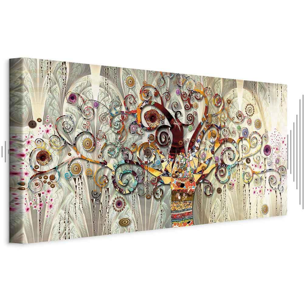Leinwandbild Gustav Klimt Lebensbaum Bunt – Symbolische Wandkunst