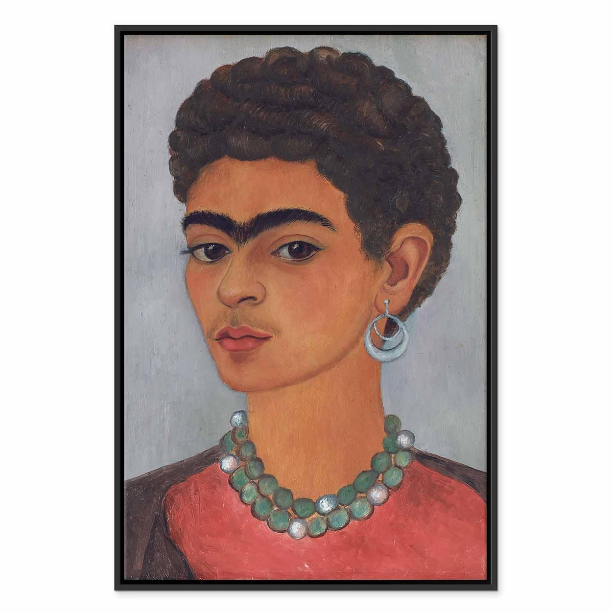 Leinwandbild - Frida Kahlo – Self-Portrait with Curly Hair
