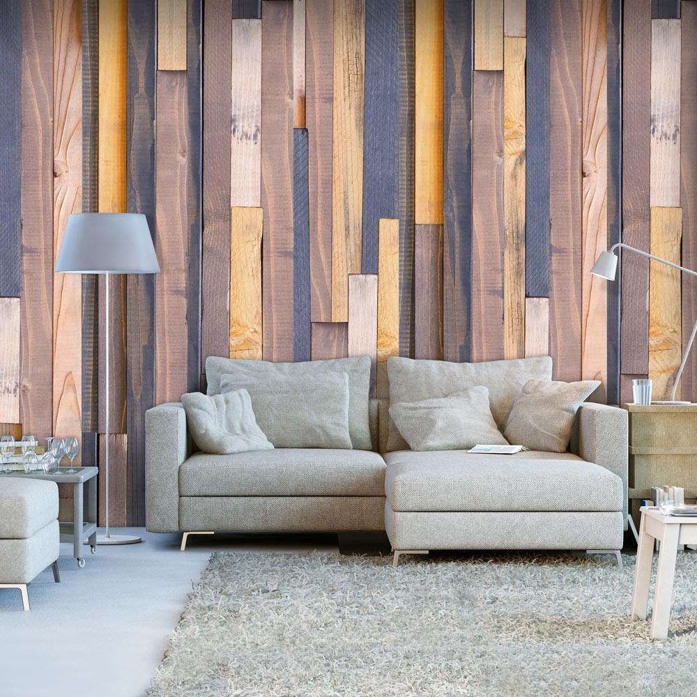 Tapete - Hölzerne Allianz - Zeitlose Holzoptik für ein stilvolles Ambiente