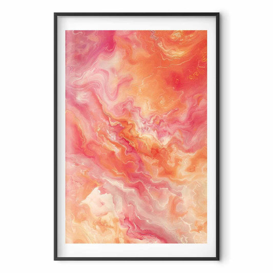 Poster - Fiery Colors - dynamic shapes in fire and pink tones