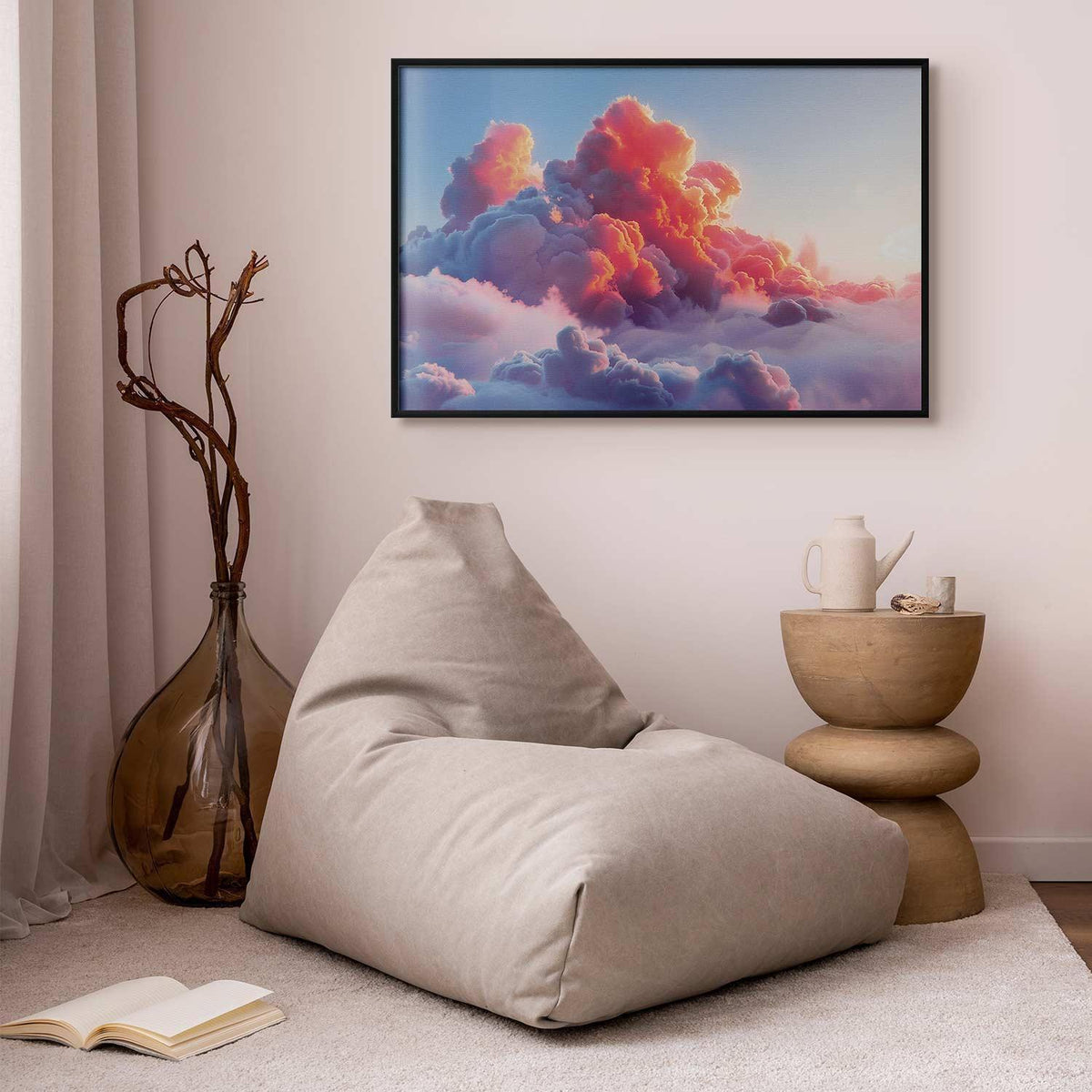 Poster - Dusk Spectacle: Clouds in Shades of Pink and Purple