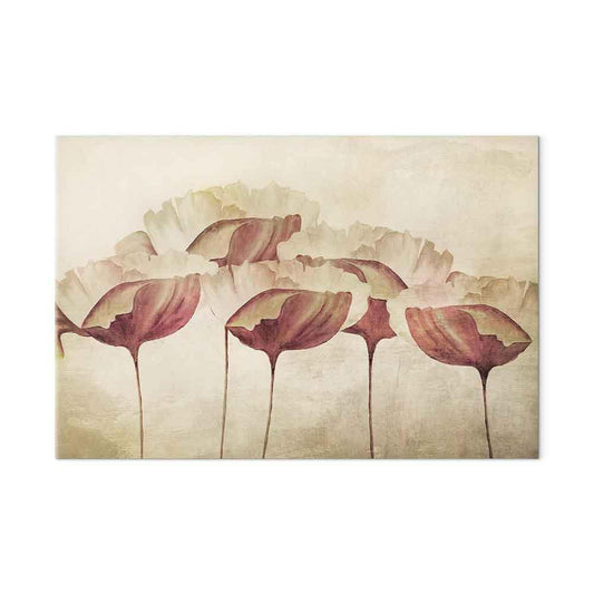 Leinwandbild - Flowers in Beige (1 Part) Wide