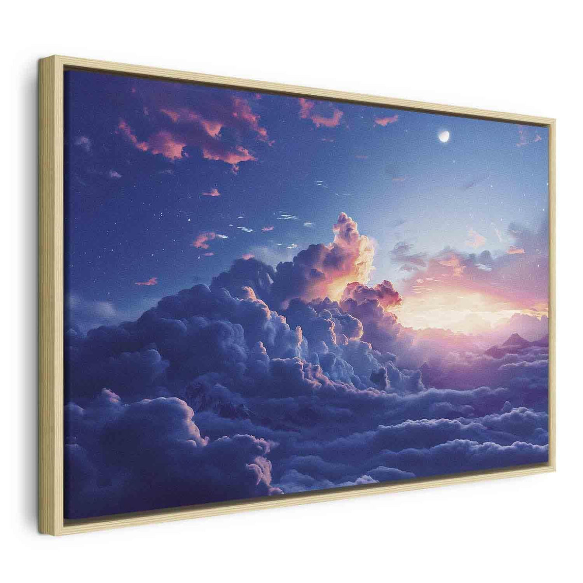 Leinwandbild - Night Concert in the Mountains: Clouds Illuminated by the Last Rays of the Sun