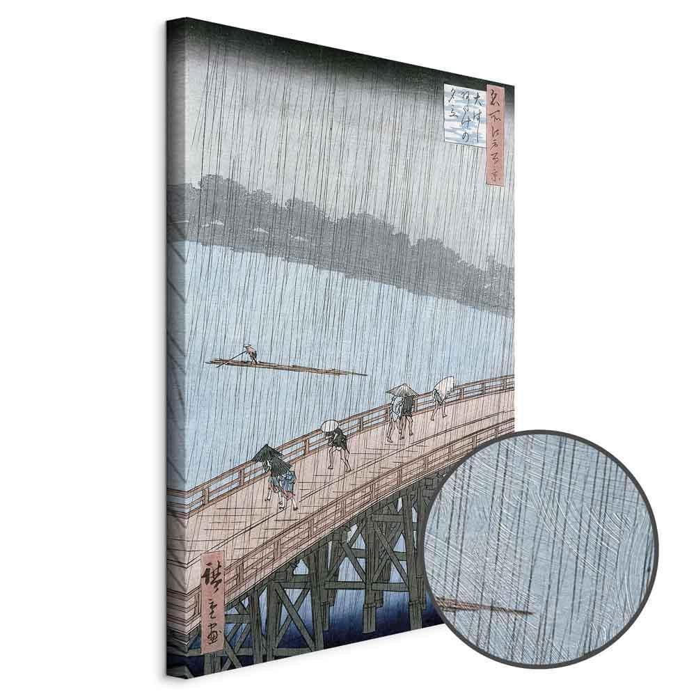 Leinwandbild - Utagawa Hiroshige – Sudden Shower over Shin-Ohashi Bridge and Atake