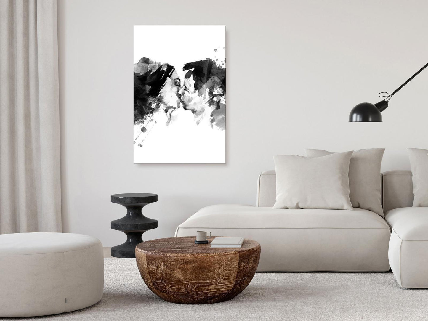 Leinwandbild – Spontaner Kuss (1-teilig, Hochformat)