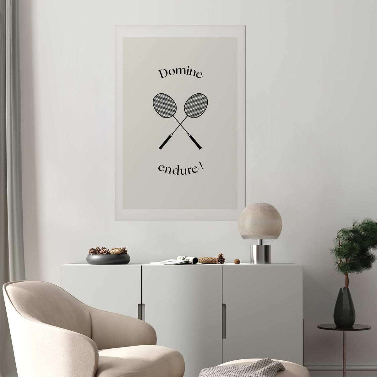 Poster - Summer Games - Badminton Rackets on a White Background