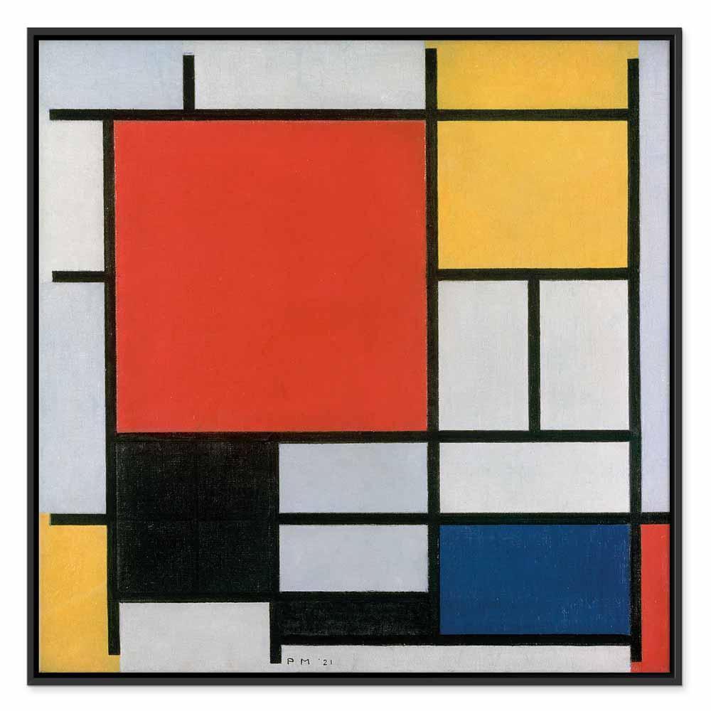 Leinwandbild - Piet Mondrian – Composition with red, yellow blue and black