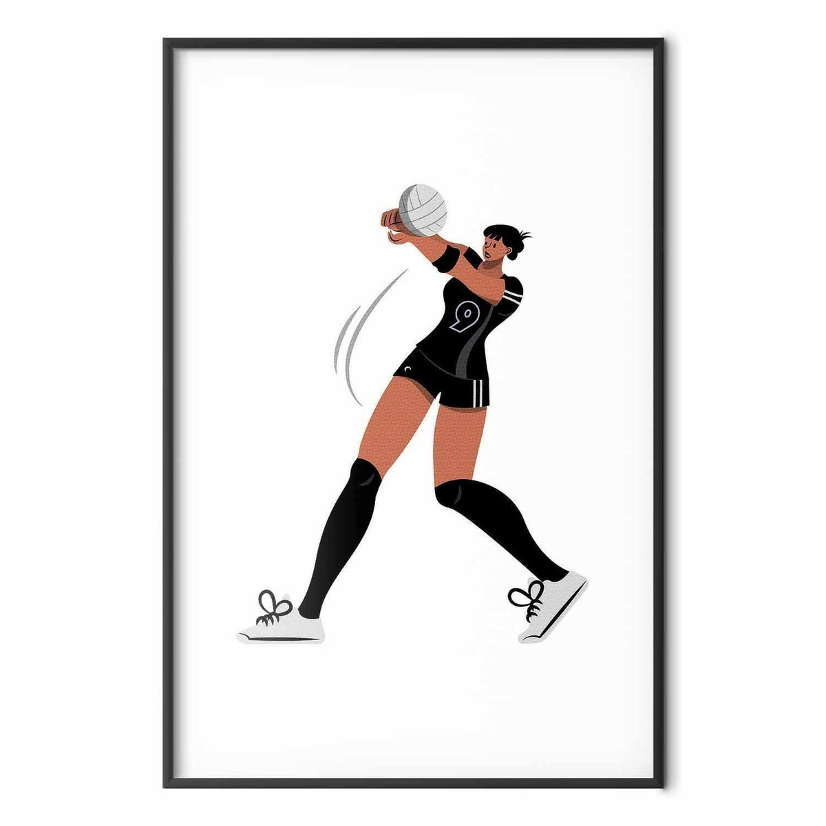 Poster - Illustration - Female Volleyball Team Player