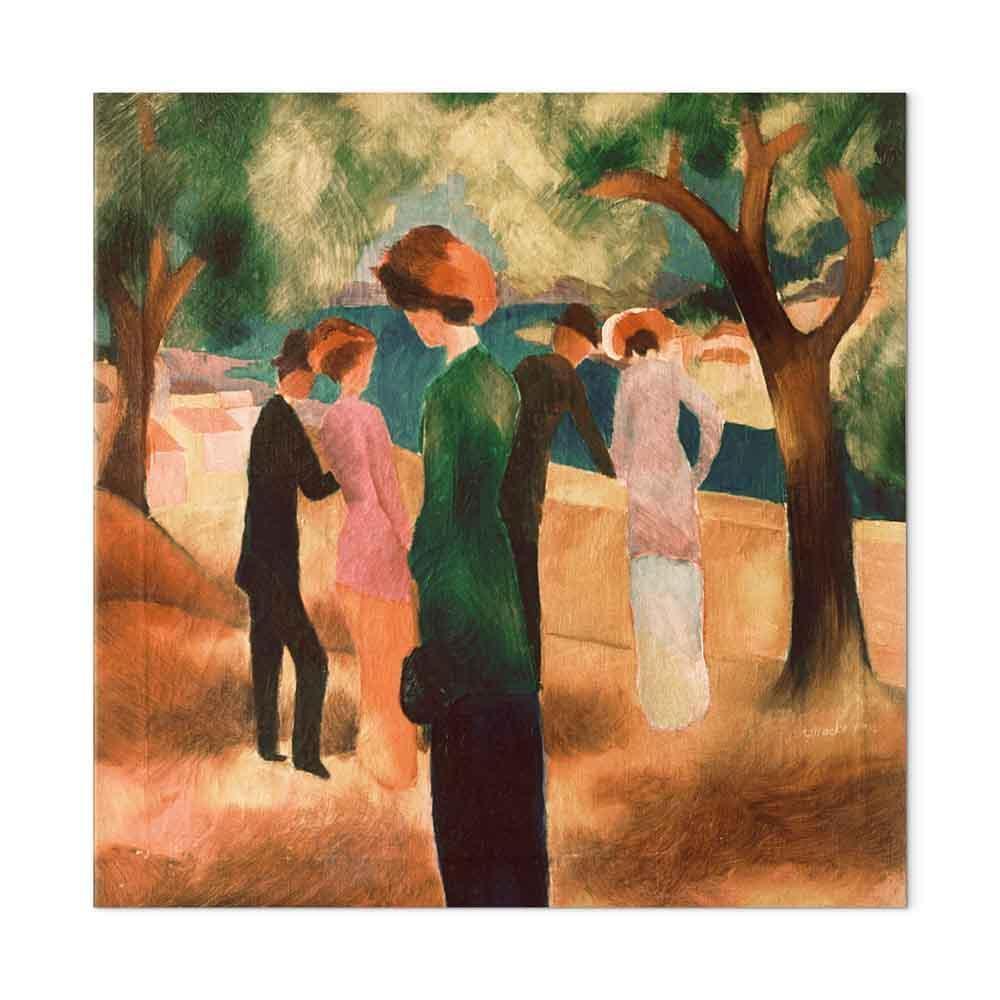 Leinwandbild - August Macke – Lady in Green Jacket