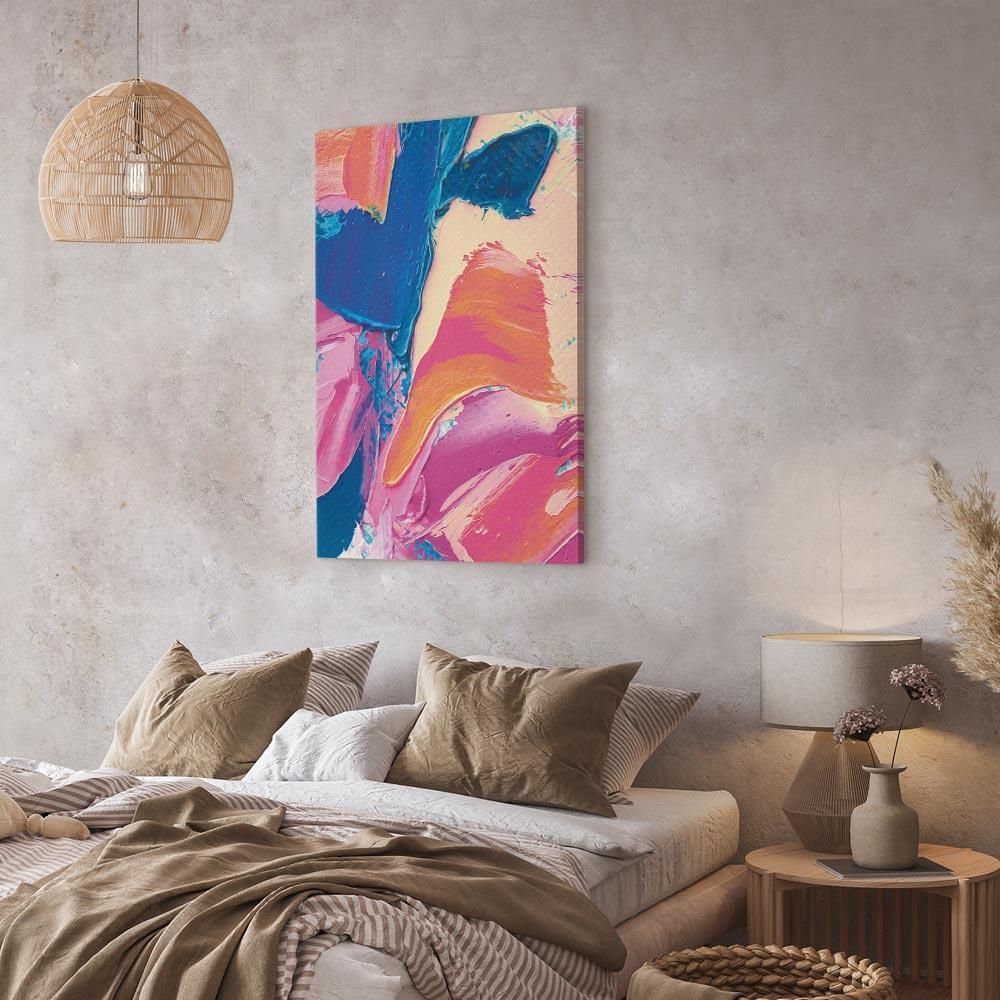 Leinwandbild - Energetic Shapes - Dynamic Oil Paint Composition on Canvas