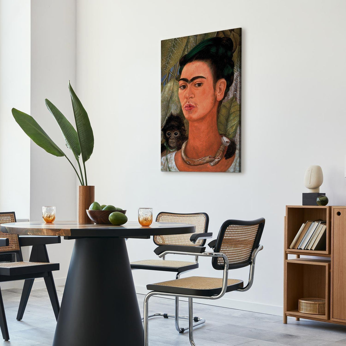 Leinwandbild - Frida Kahlo – Self-Portrait with Monkey