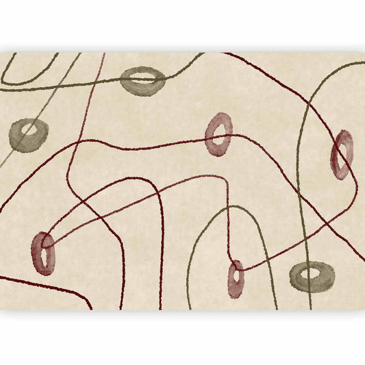 Fototapete - Lines and shapes – bead labyrinth on a pale washed background