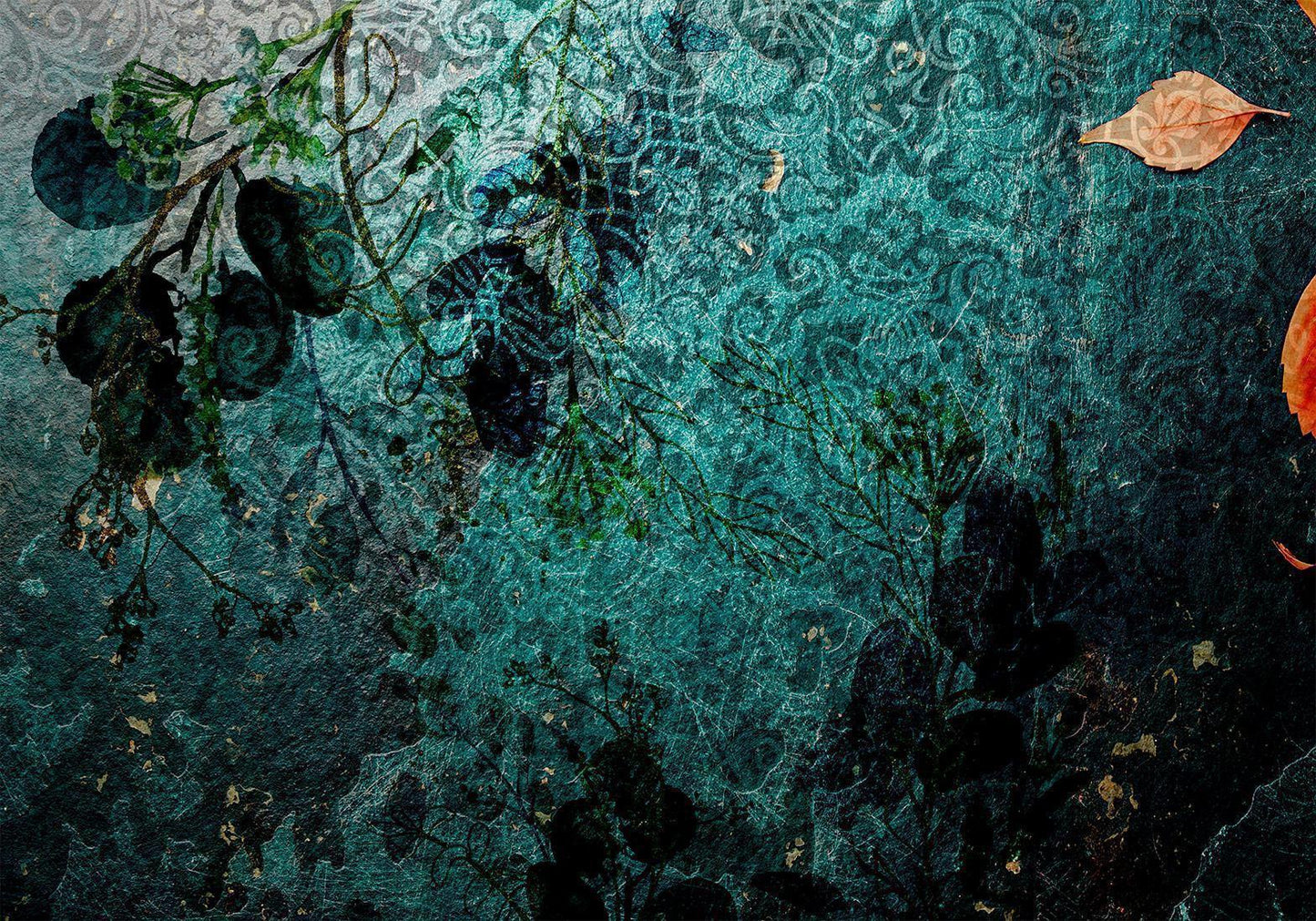 Smaragdgrüner Garten – Elegante Naturakzente für deine Wand sawelt.eu