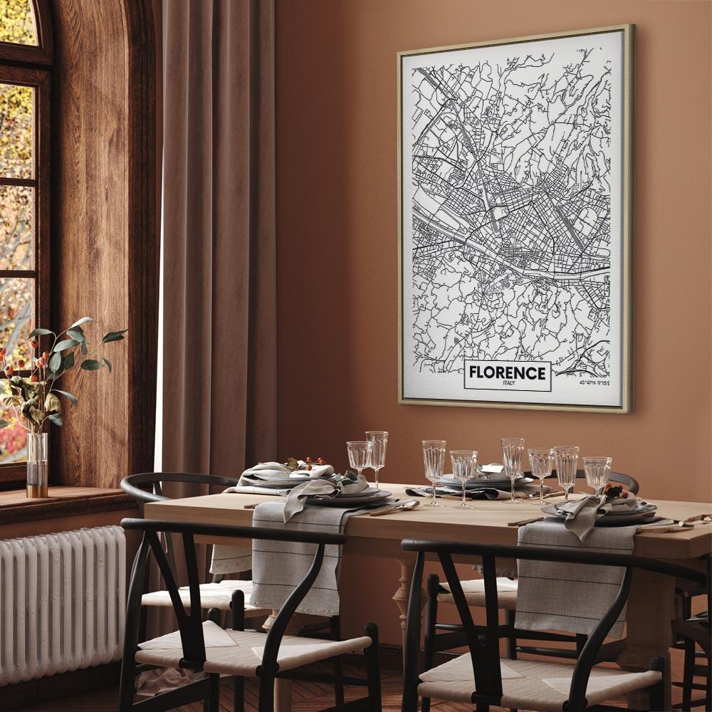 Leinwandbild - Florence Map (1 Part) Vertical