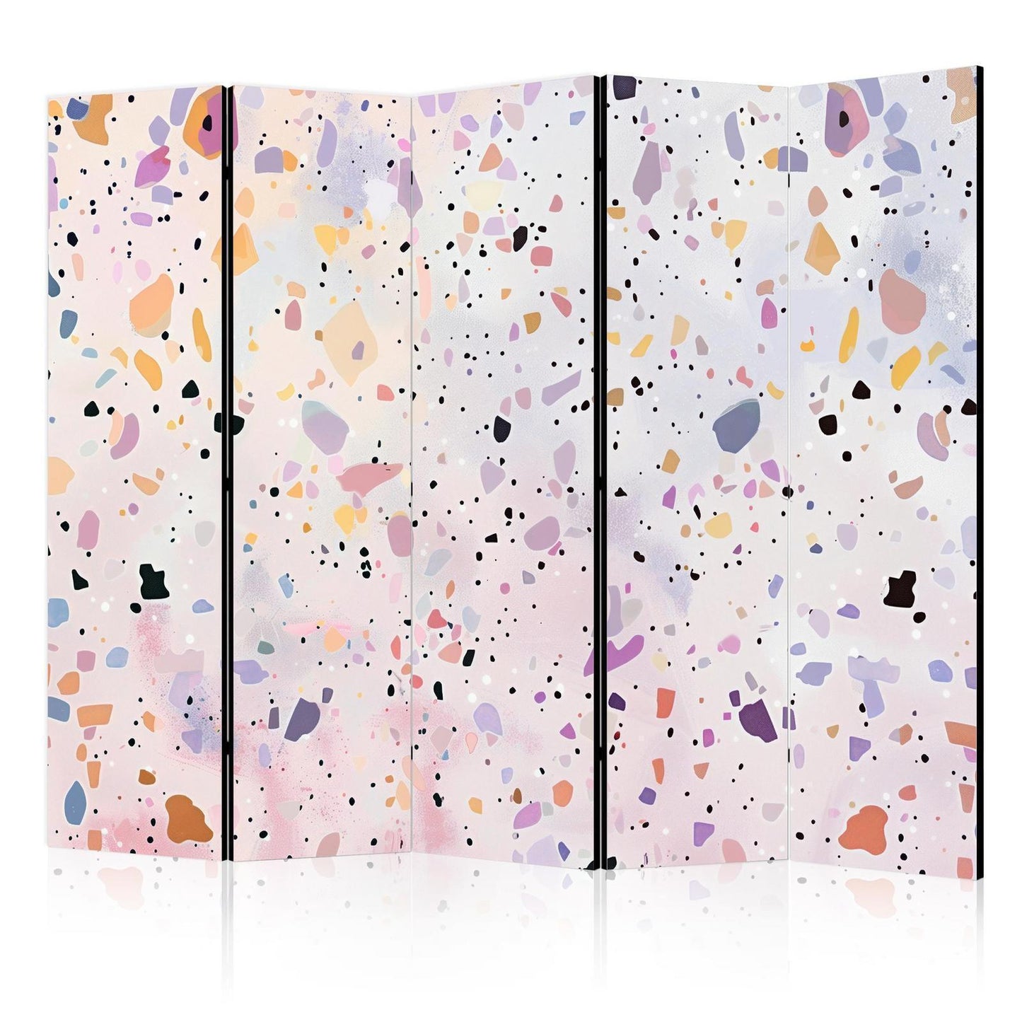 Paravent - Terrazzo in Confetti Style - Violet-Pink - Colorful Pattern Artgeist
