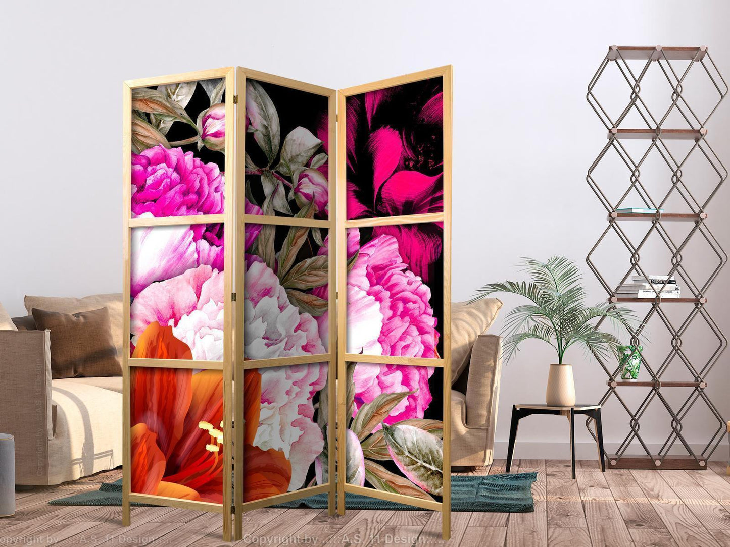 Japanischer Paravent - Floral Abundance I Artgeist