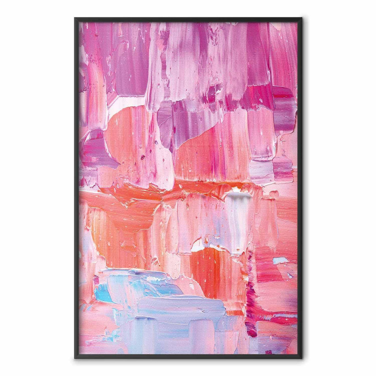 Poster - Colorful Strokes - intense shades of pink and purple on canvas