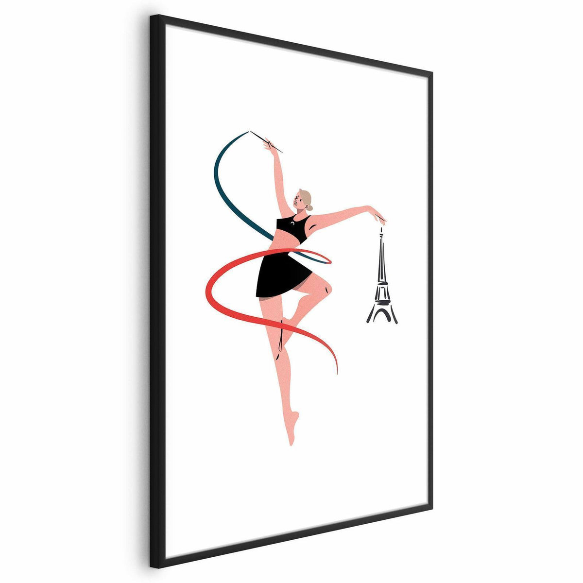Poster - Illustration of a Woman with a Ribbon - Artistic Gymnastics