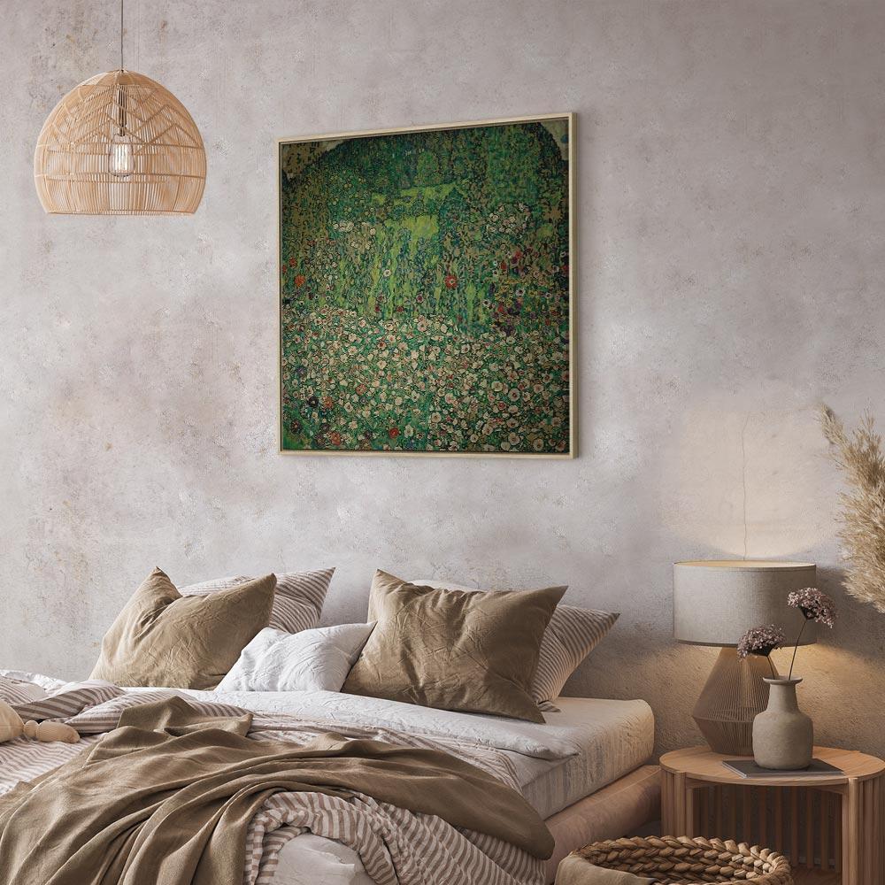 Leinwandbild - Gustav Klimt – Gartenlandschaft mit Bergkuppe