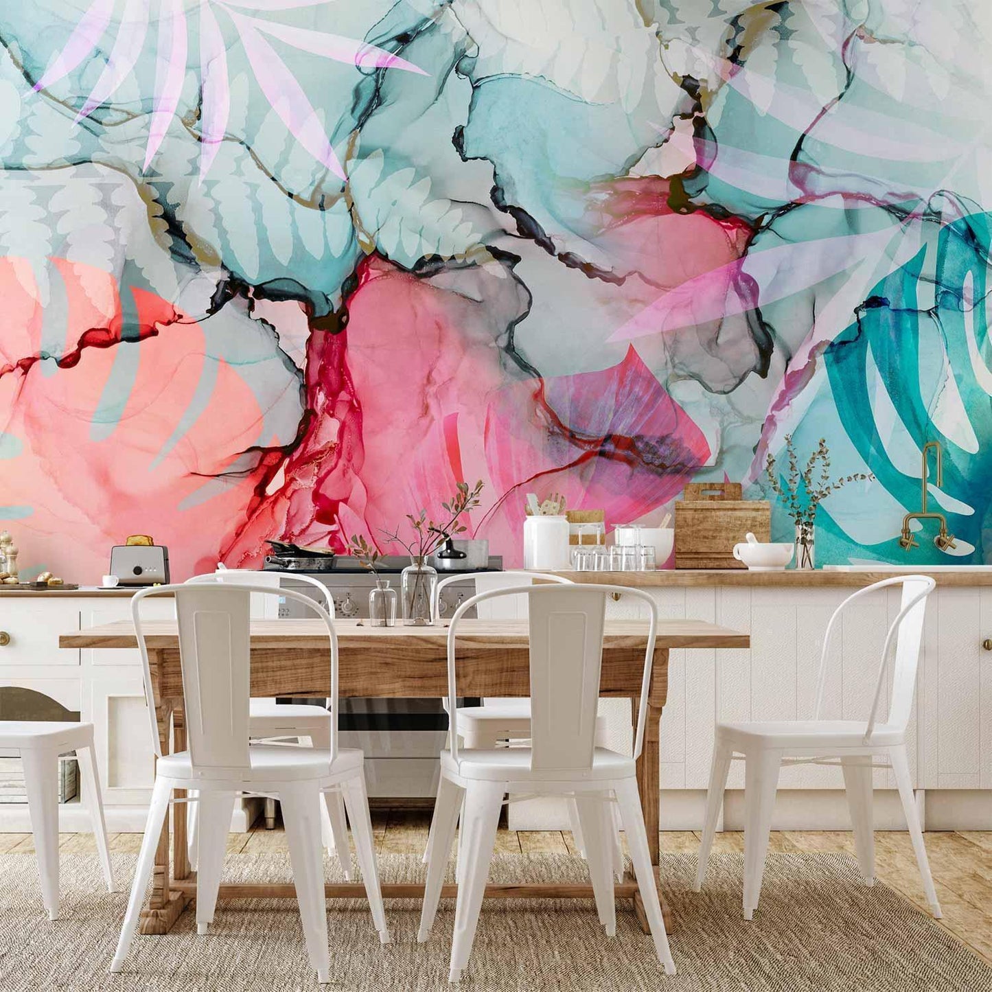 Fototapete Abstrakte Finesse Schlafzimmer - Beruhigende abstrakte Wandgestaltung für elegante Räume