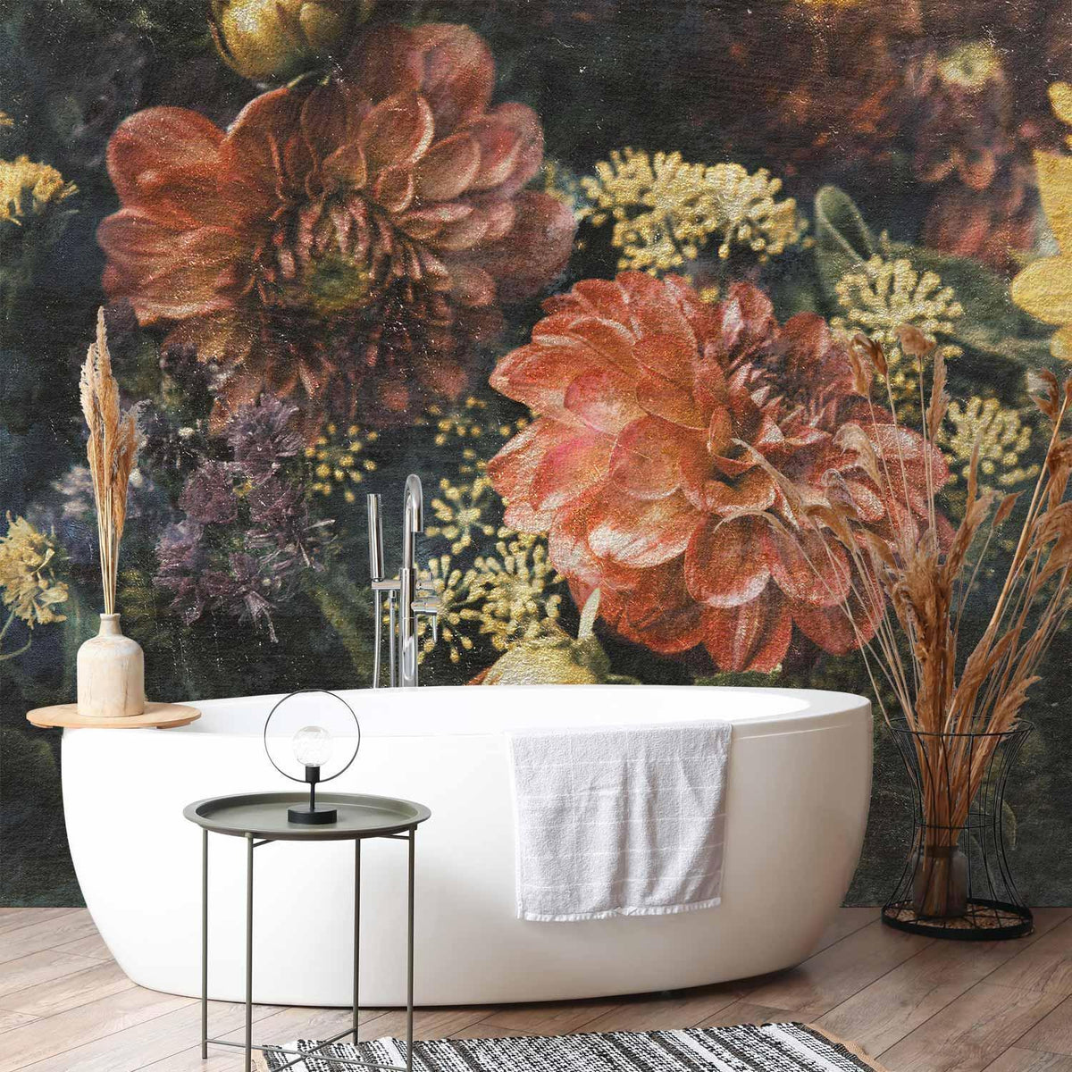 Fototapete - Retro Flowers - First Variant