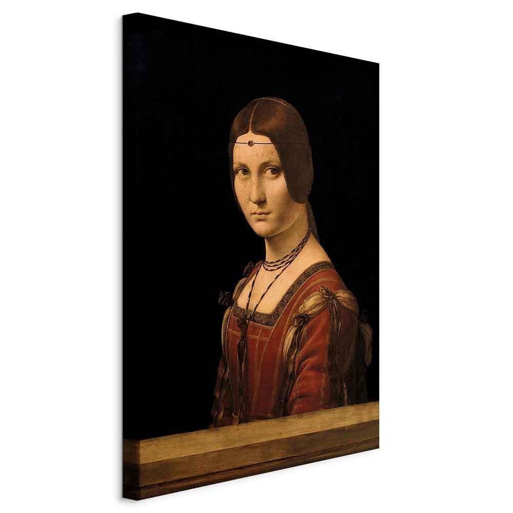 Leinwandbild - Leonardo da Vinci – Beautiful Ferronière