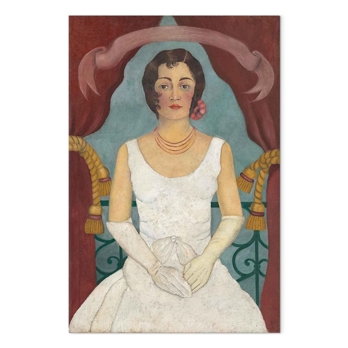 Leinwandbild - Frida Kahlo – Portrait of a Lady in White