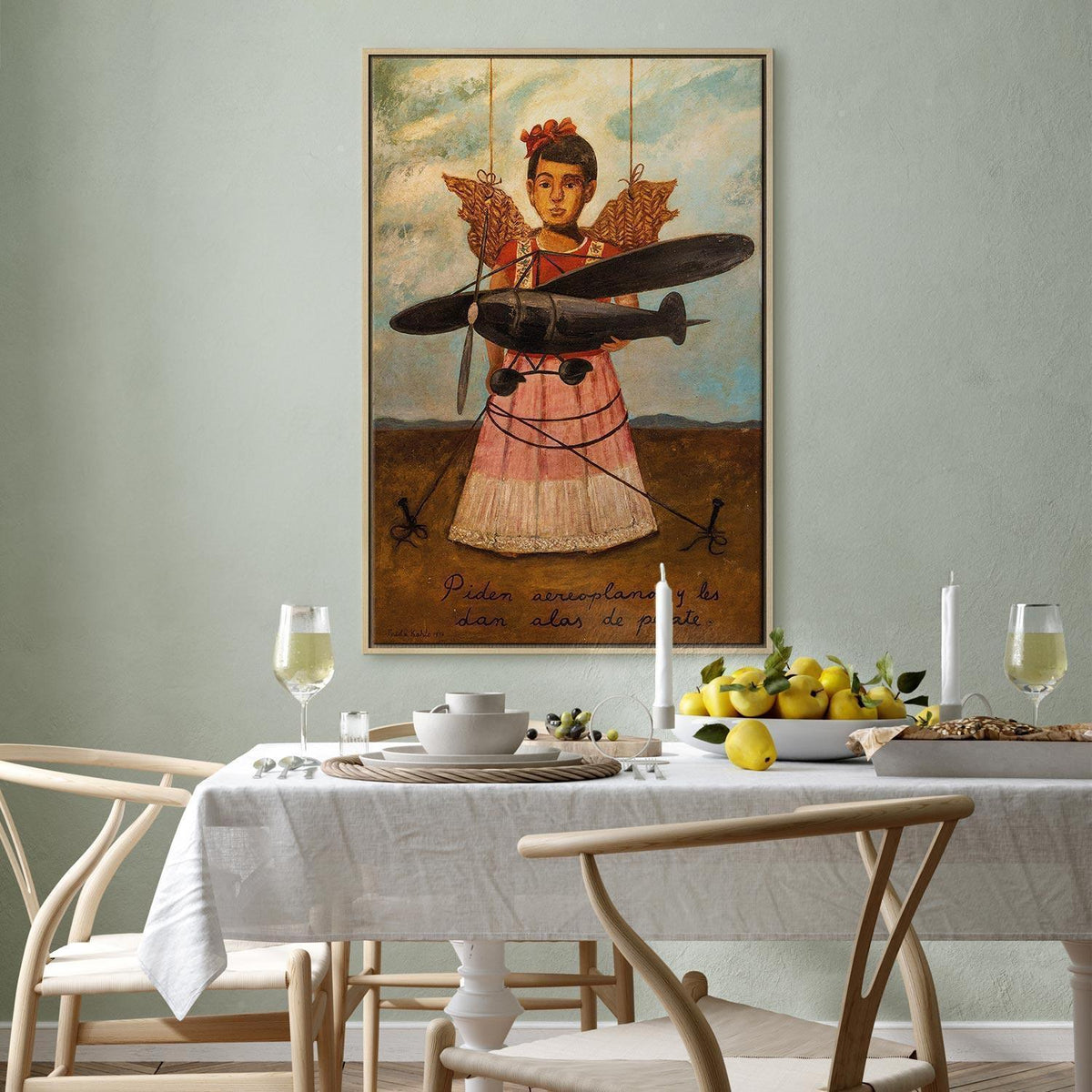 Leinwandbild - Frida Kahlo – They Asked for Planes and Got Straw Wings
