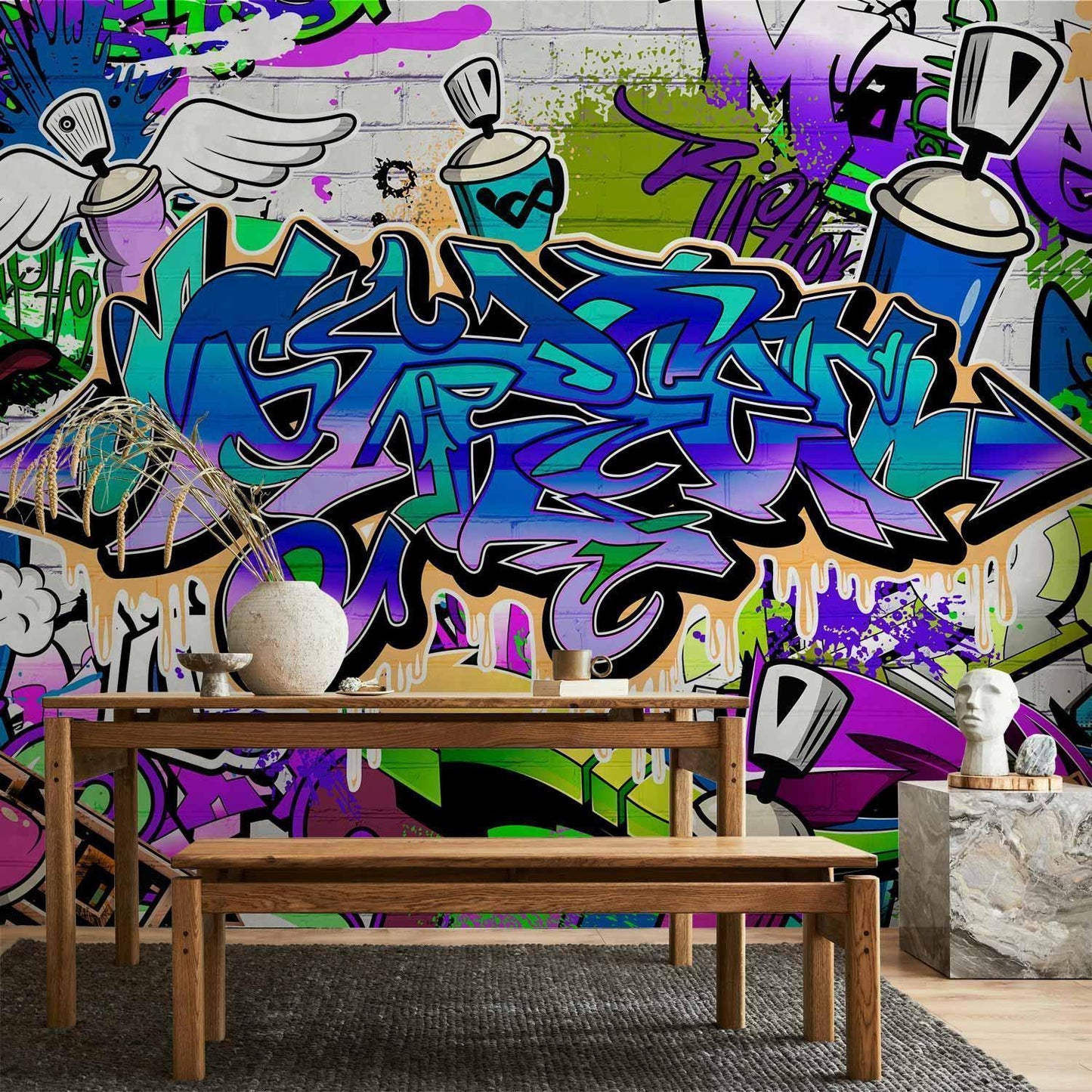 Fototapete - Graffiti: violet theme Artgeist