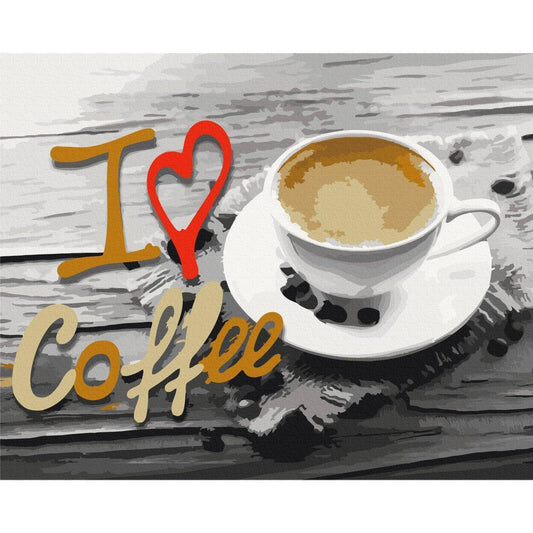 Malen nach Zahlen - I Love Coffee