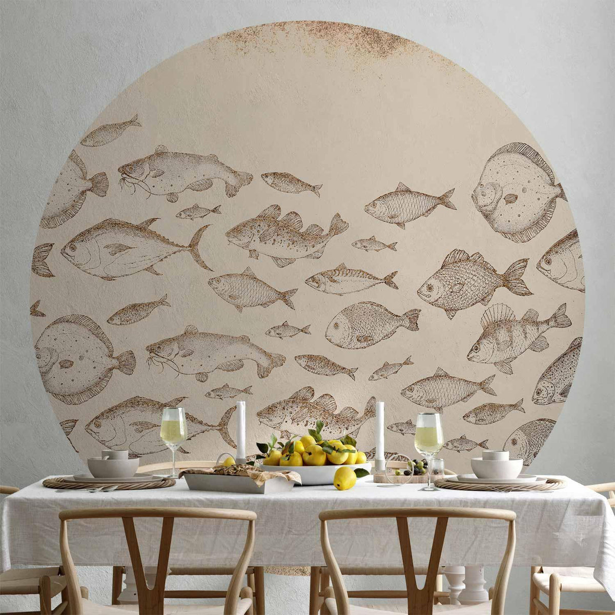 Runde Fototapete - Subtle fish