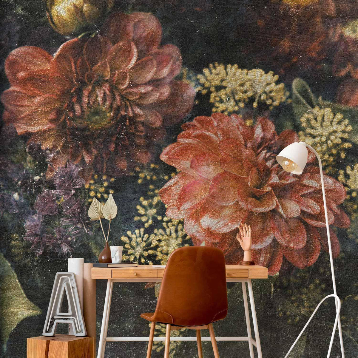Fototapete - Retro Flowers - First Variant