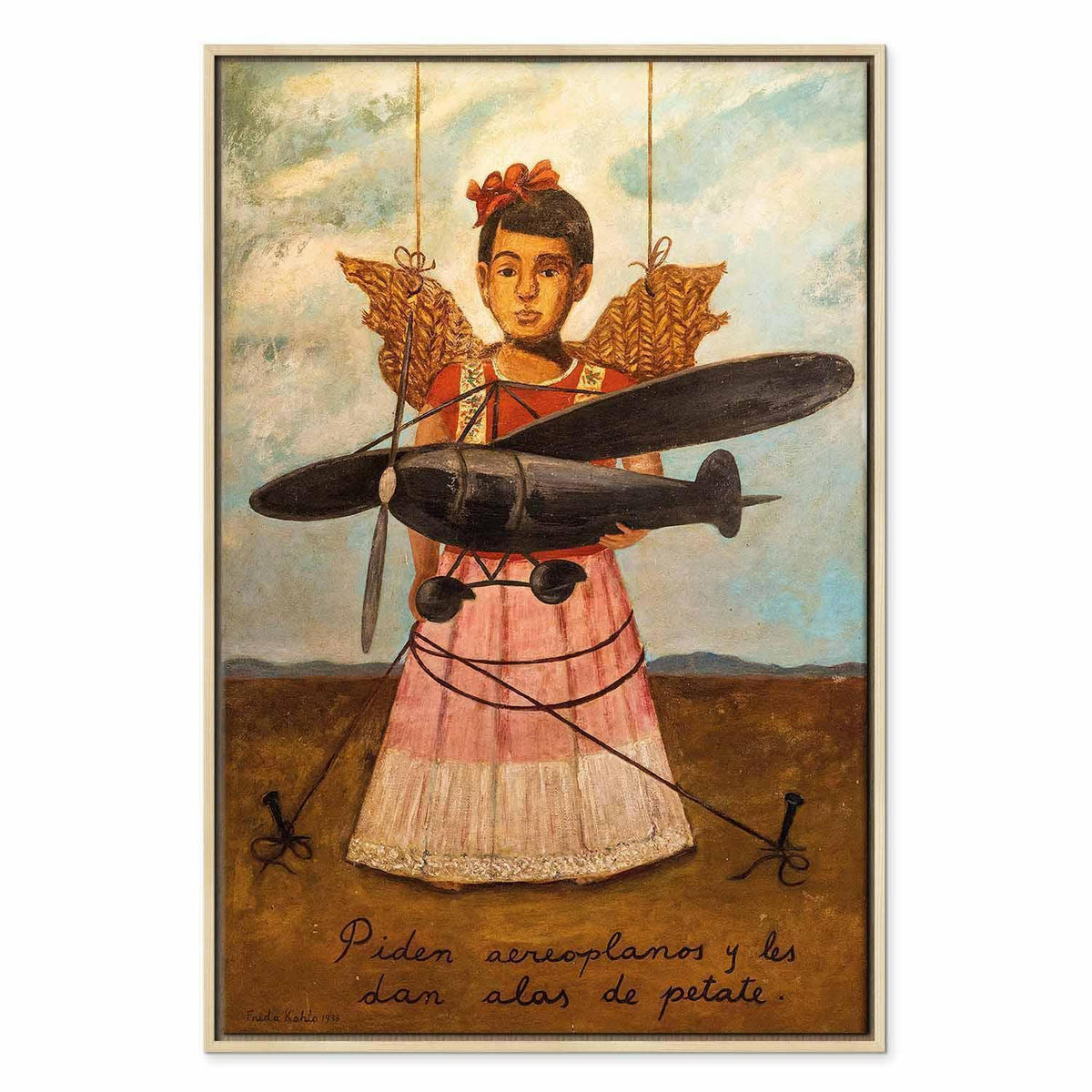 Leinwandbild - Frida Kahlo – They Asked for Planes and Got Straw Wings