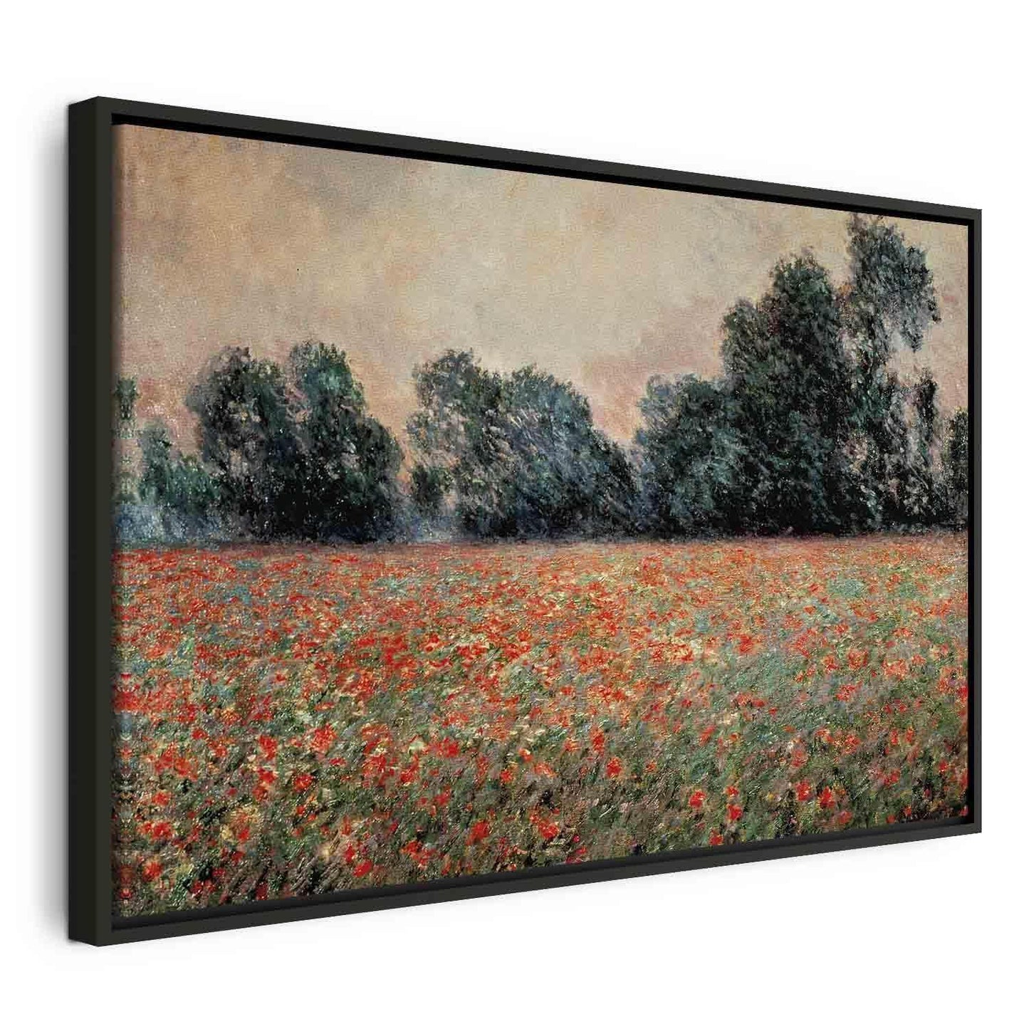 Leinwandbild - Field with wild Poppies (Claude Monet) Artgeist