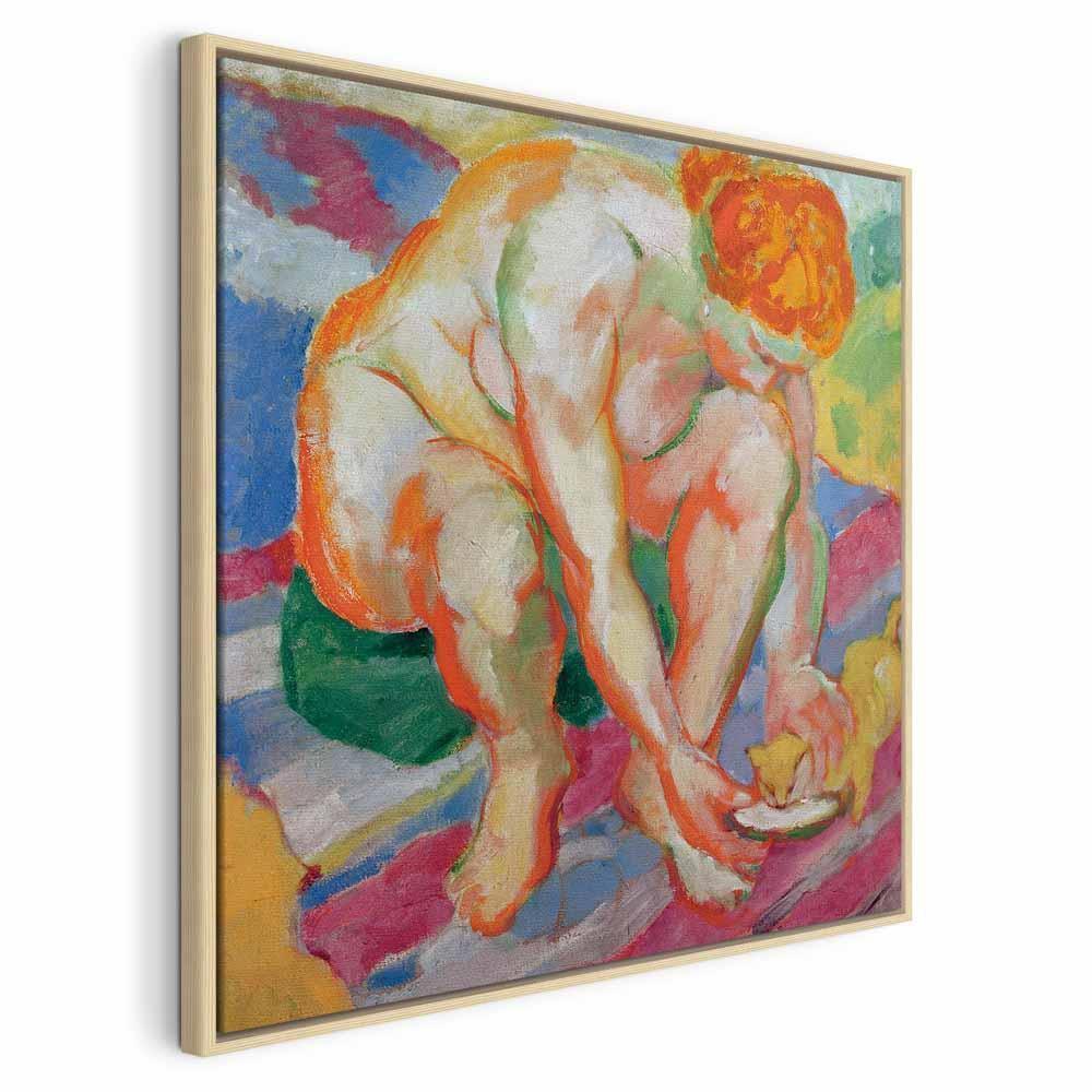 Leinwandbild - Franz Marc – Nude with cat
