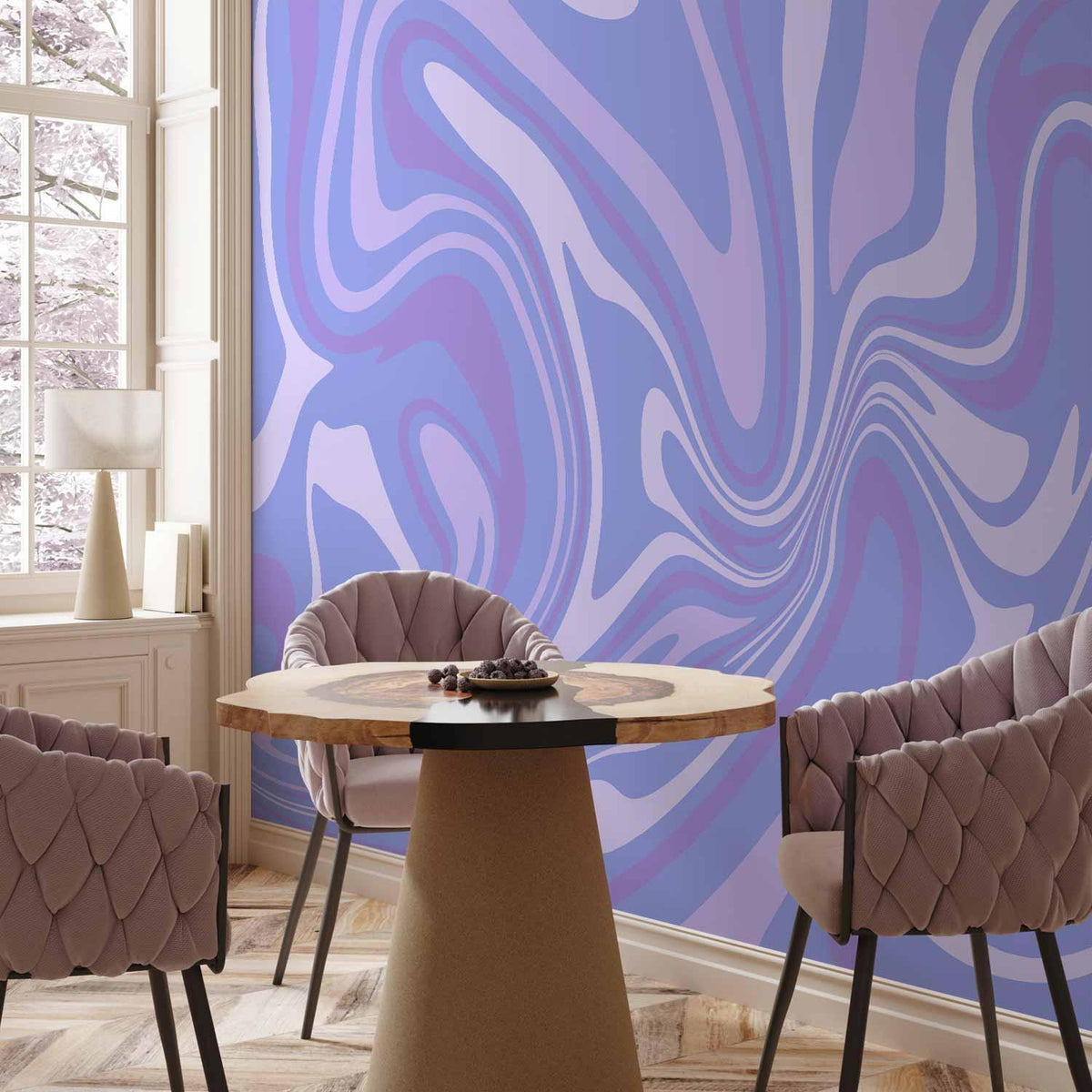 Fototapete Lila Komposition - Abstrakte Farbverläufe in Violett und Lavendel