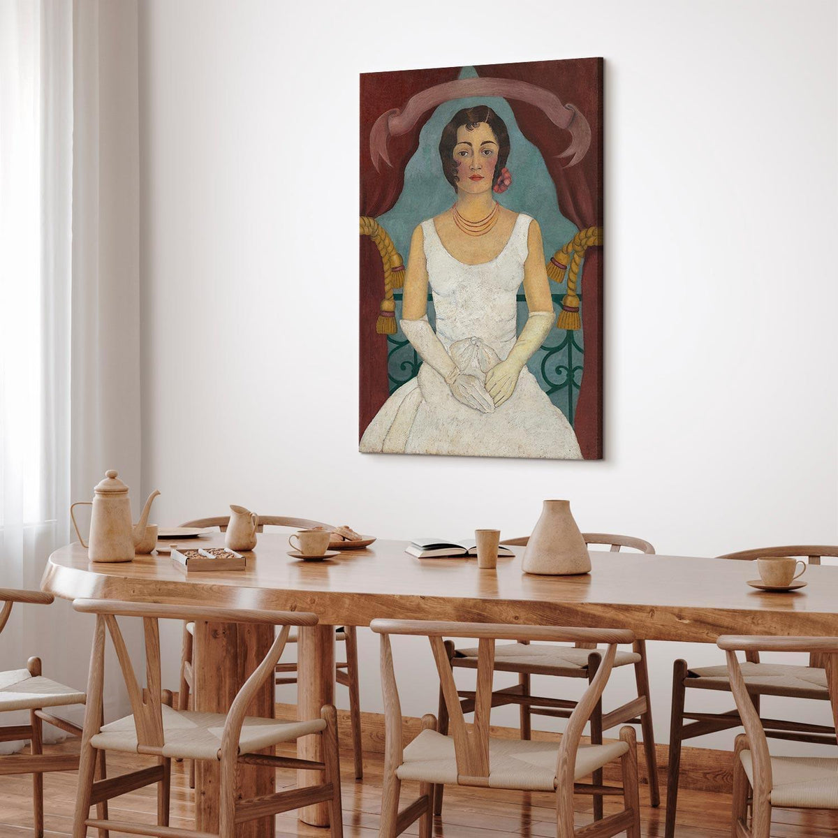 Leinwandbild - Frida Kahlo – Portrait of a Lady in White