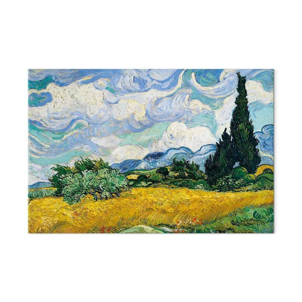 Leinwandbild - Vincent Van Gogh – Wheat Field with Cypresses