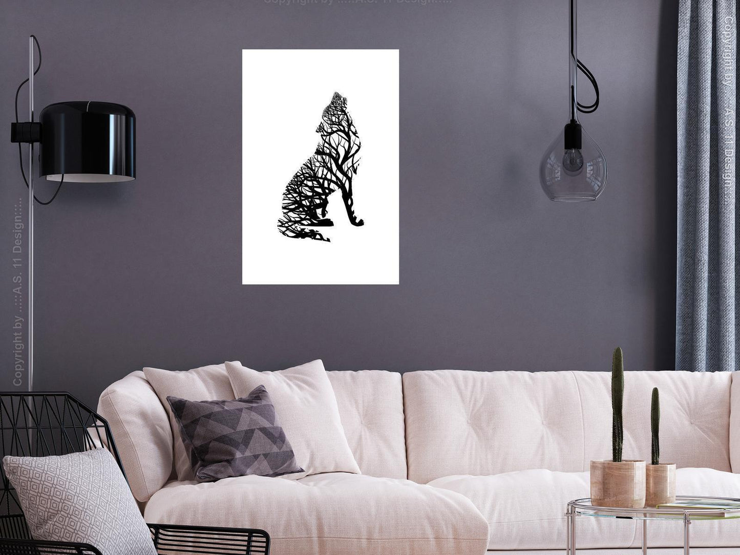 Leinwandbild „Wolf Trail“ – Mystische Waldszene im Hochformat
