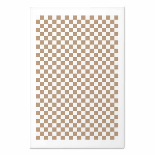 Poster - Geometry and Browns - a chessboard pattern in neutral shades