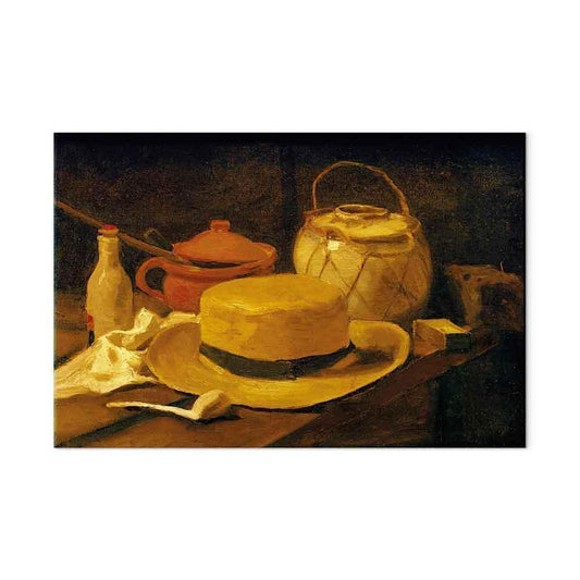 Leinwandbild - Vincent Van Gogh – Still life with yellow straw hat