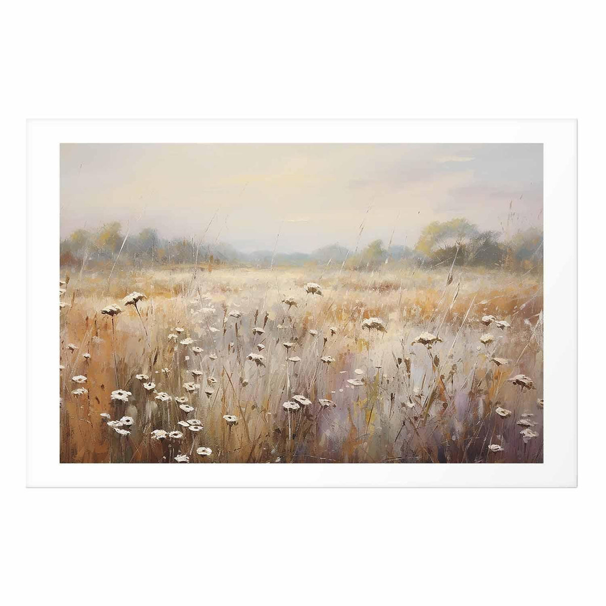 Poster - Impressionist meadow – field landscape in a pastel colour palette