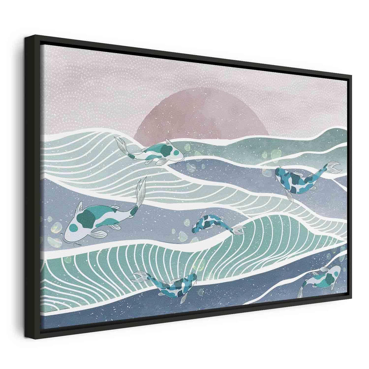 Leinwandbild - Fish on the waves