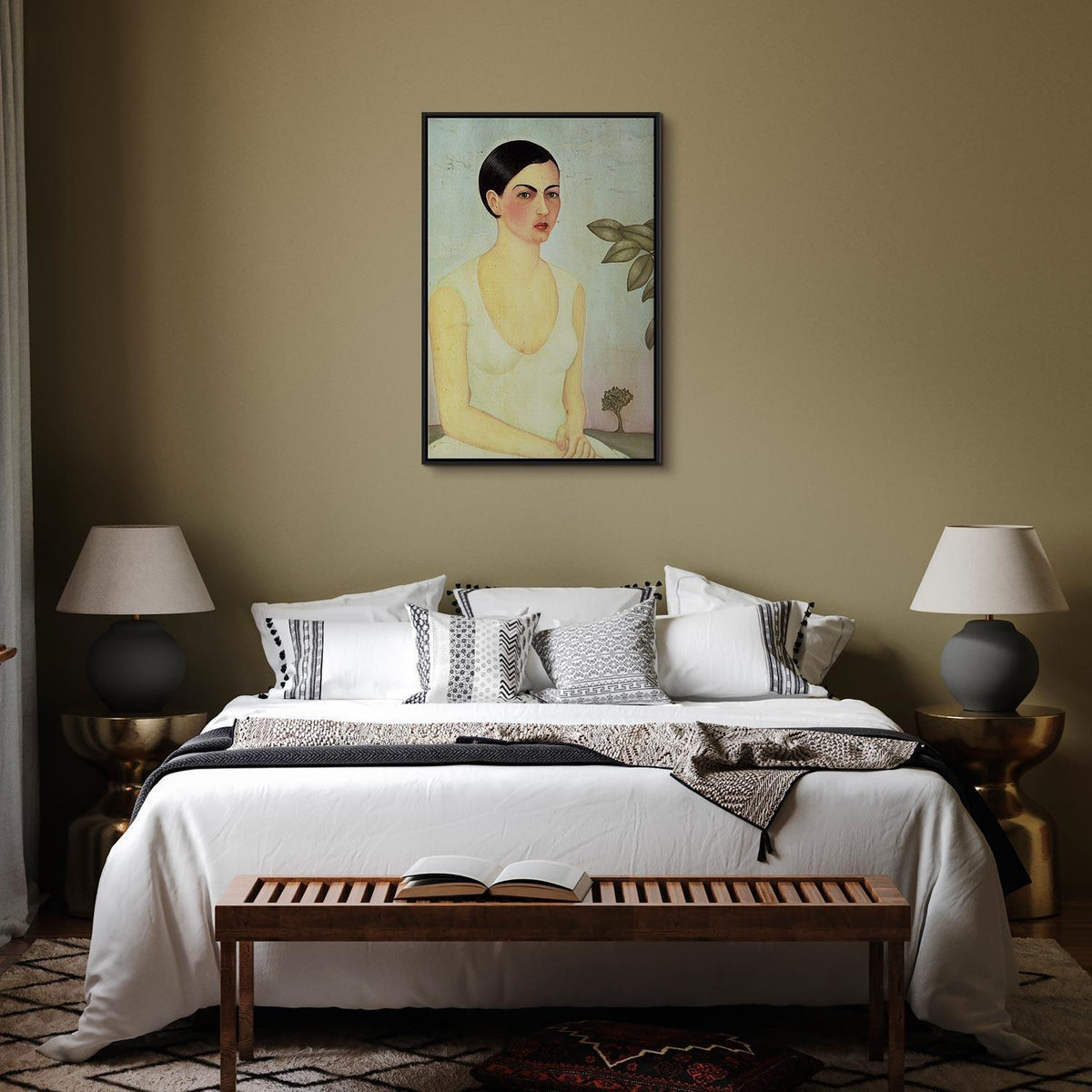 Leinwandbild - Frida Kahlo – The White Lady