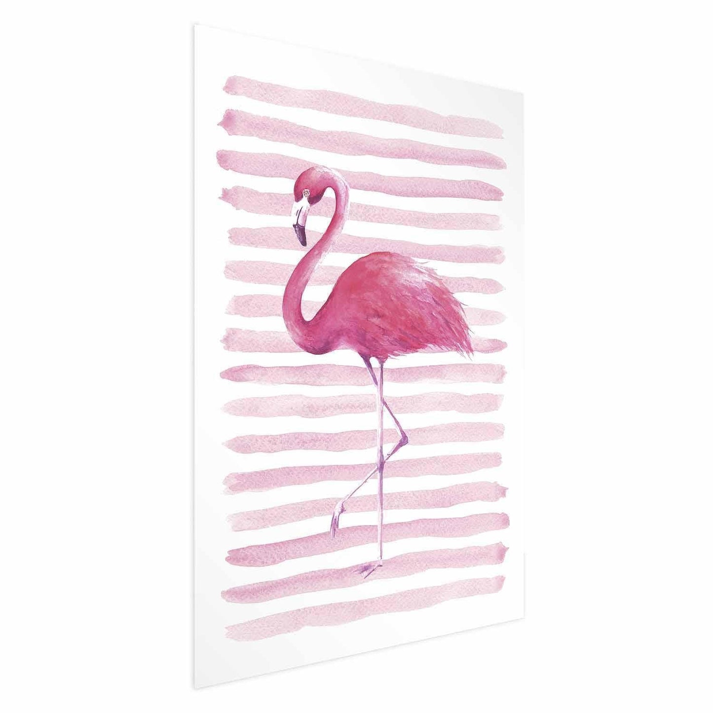Poster - Flamingo and Stripes Artgeist